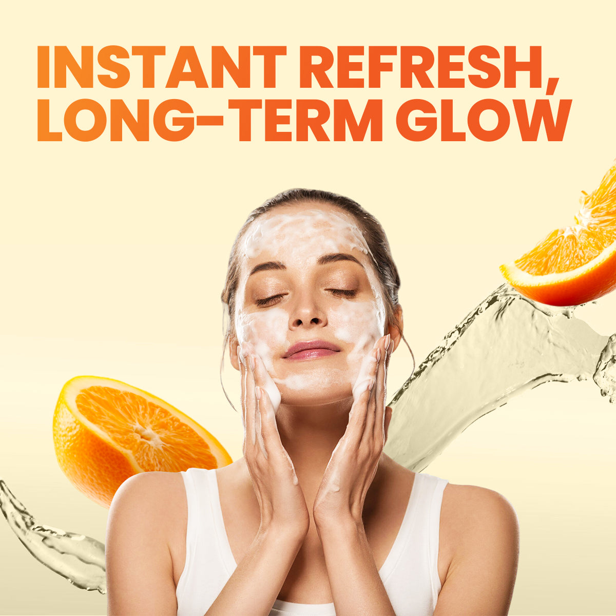 GLAMURE Vitamin C Face Wash | 3% Vitamin C + Hyaluronic Acid + Aloe Vera | Face Wash for Glowing Skin, Oily Skin, Dark Spots & Dullness | Gentle Cleanser for Men & Women | 100ml
