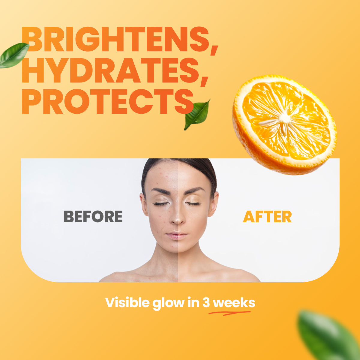 GLAMURE 10% Vitamin C Face Serum with 4% Niacinamide & 1% Hyaluronic Acid | Brightening & Hydrating Serum for Glowing Skin, Dark Spots, and Pigmentation | For Men & Women | 30ml