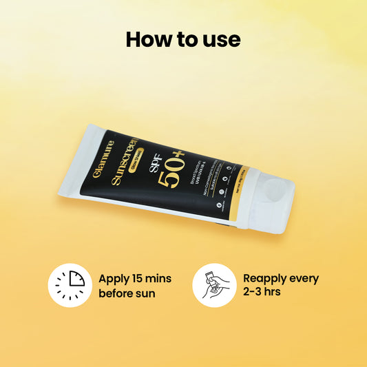 GLAMURE Sunscreen SPF 50+ for Face, Matte Finish, Lightweight & Non-Greasy, No White Cast, Broad Spectrum UVA/UVB Sunblock for Men & Women, 50ml