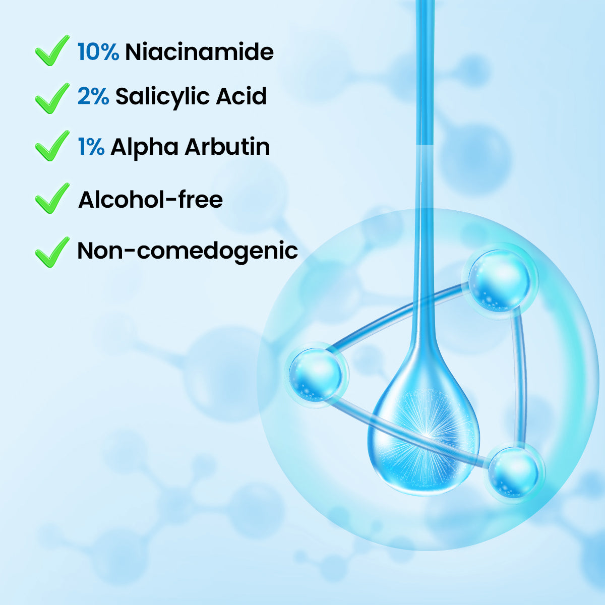 GLAMURE 10% Niacinamide Face Serum with 2% Salicylic Acid n 1% Alpha Arbutin for Dark Spot, Oil Control n Pores, Brightening Serum for Men n Women,30ml