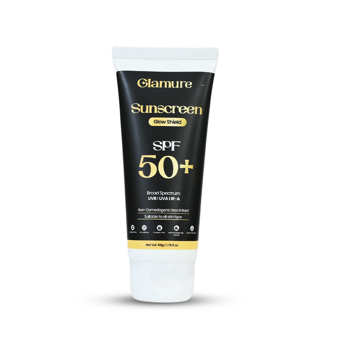 GLAMURE Sunscreen SPF 50+ for Face, Matte Finish, Lightweight & Non-Greasy, No White Cast, Broad Spectrum UVA/UVB Sunblock for Men & Women, 50ml