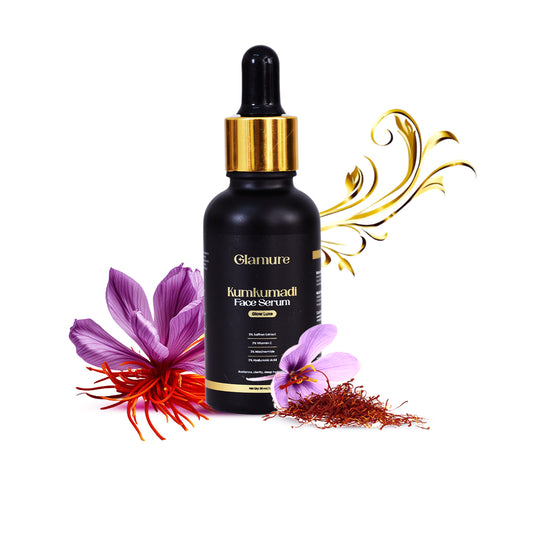Glamure Kumkumadi Face Serum | Ayurvedic Kumkumadi Tailam Face Oil with Vitamin C, Niacinamide & Hyaluronic Acid | Face Oil for Glowing Skin, Pigmentation & Dark Spots | 30ml