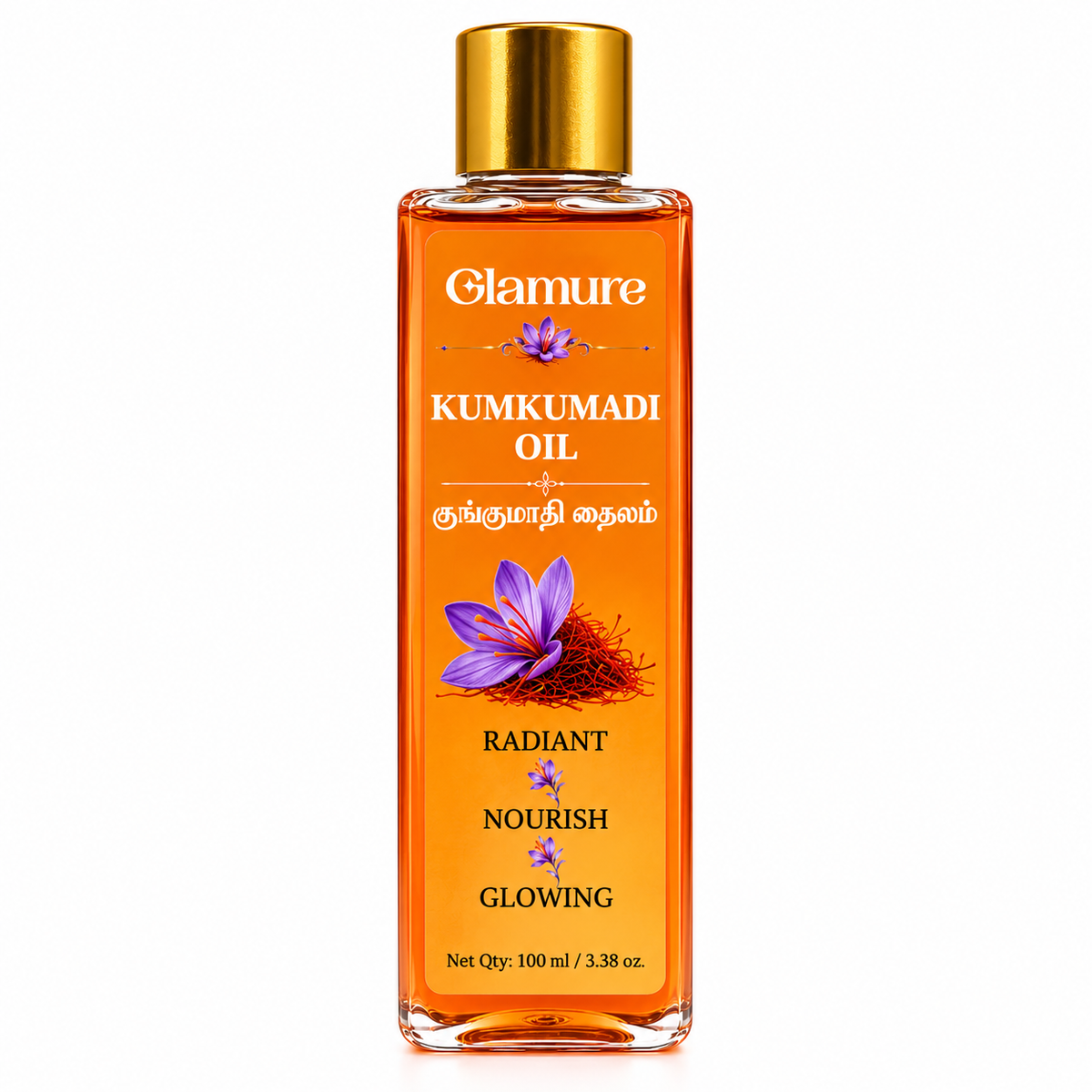 Kumkumadi Tailam Face Oil | Ayurvedic Face Oil for Glowing Skin with Saffron, Rosehip & Sandalwood | Kumkumadi Oil for Pigmentation, Dark Spots & Anti-Ageing | For All Skin Types | 100ml