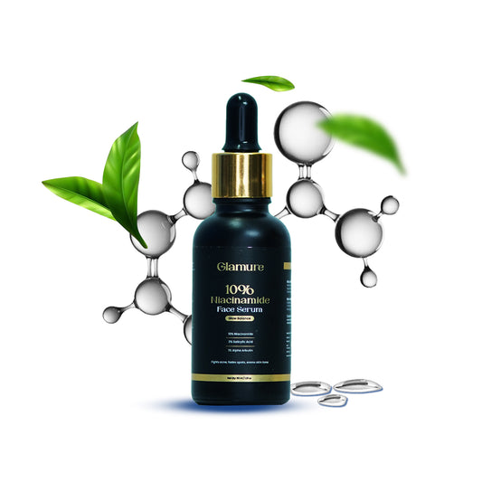 GLAMURE 10% Niacinamide Face Serum with 2% Salicylic Acid n 1% Alpha Arbutin for Dark Spot, Oil Control n Pores, Brightening Serum for Men n Women,30ml
