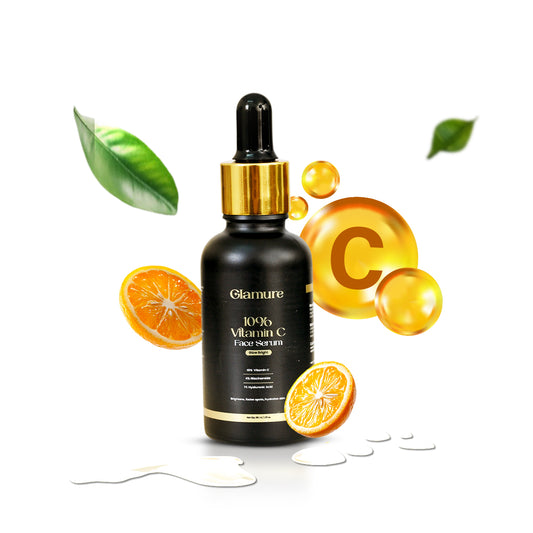 GLAMURE 10% Vitamin C Face Serum with 4% Niacinamide & 1% Hyaluronic Acid | Brightening & Hydrating Serum for Glowing Skin, Dark Spots, and Pigmentation | For Men & Women | 30ml