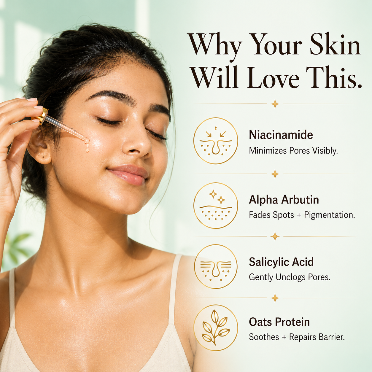 GLAMURE 10% Niacinamide Face Serum with 2% Salicylic Acid and 1% Alpha Arbutin | 30ml